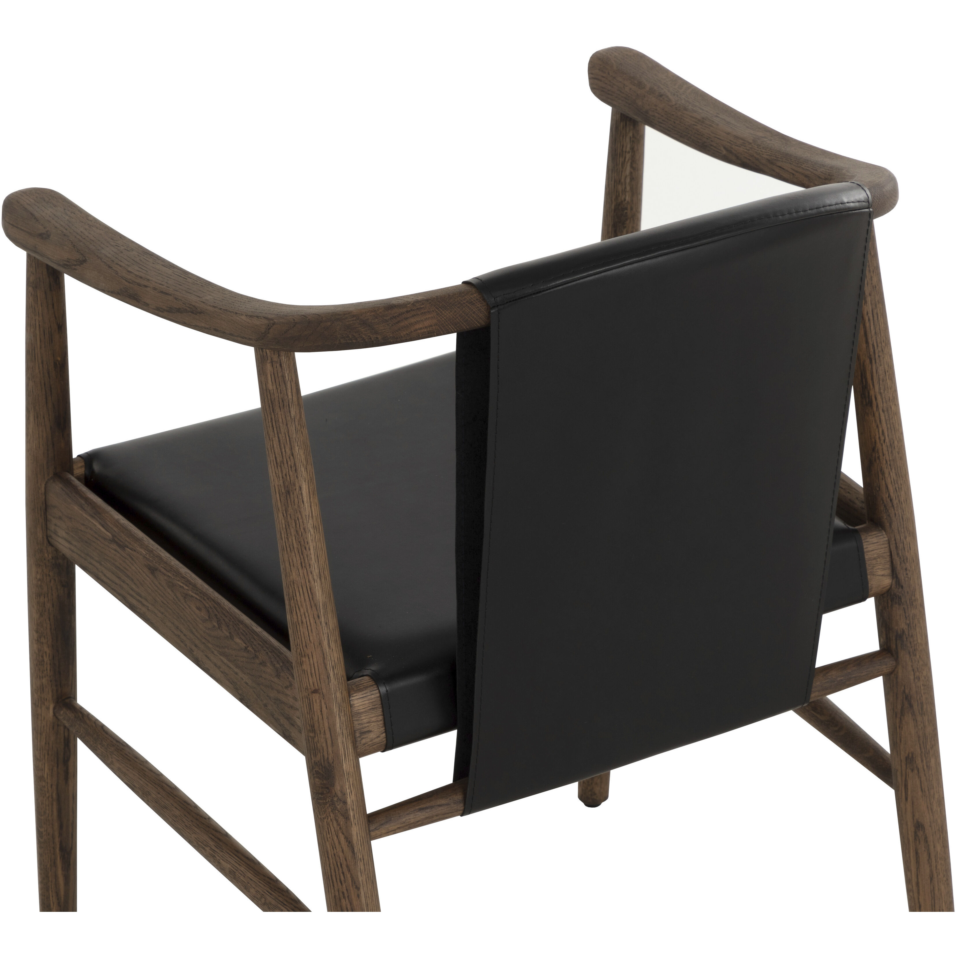 Aran Onyx Leather Dining Armchair